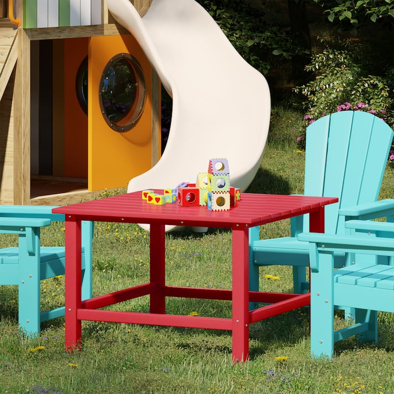 Polytrends Laguna Kids Outdoor 31" Square Poly Dining Table