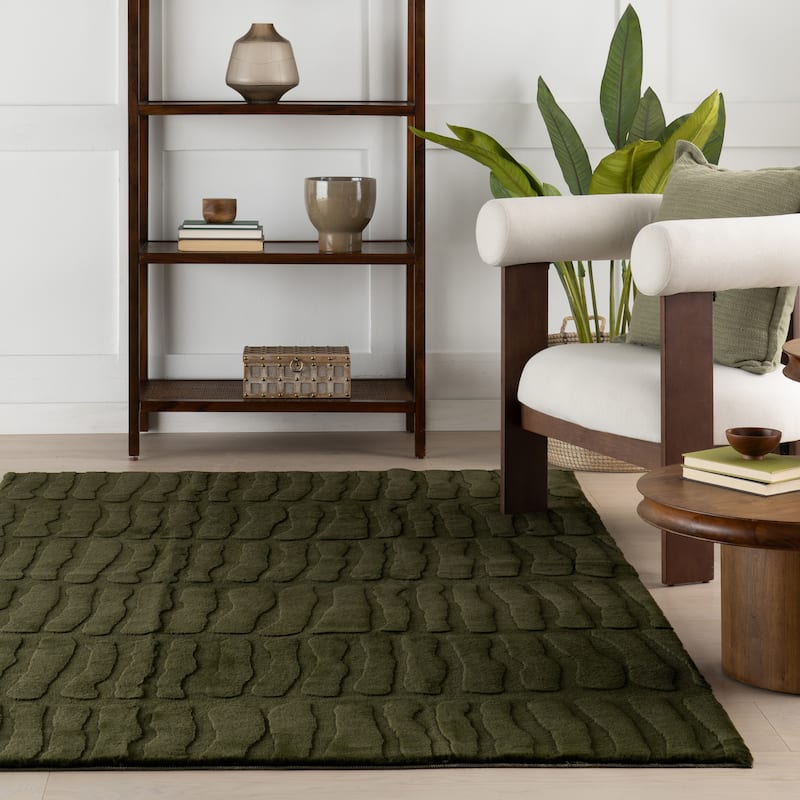 Nuloom Tavina Solid Cloud Washable Area Rug
