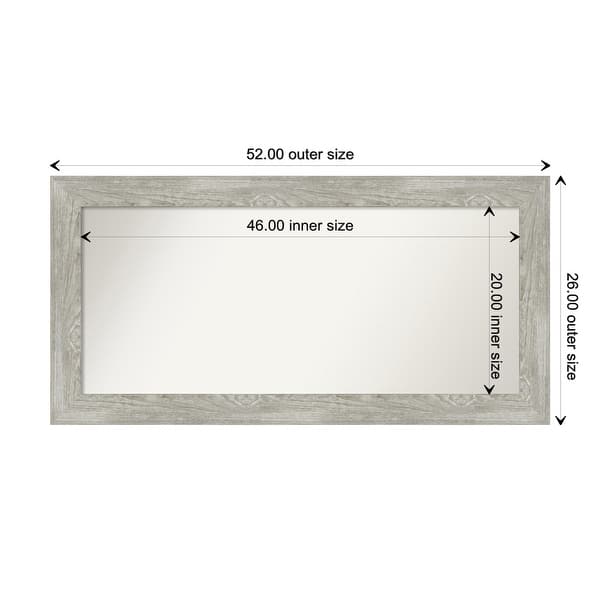 dimension image slide 94 of 113, Dove Greywash Framed Non-Beveled Custom Wall Mirror, Bathroom Vanity Mirror