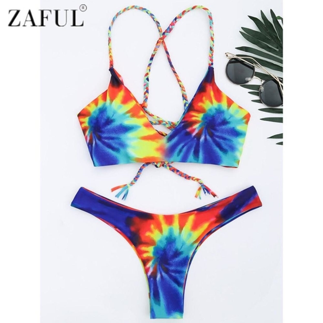 tie dye two piece bathing suit