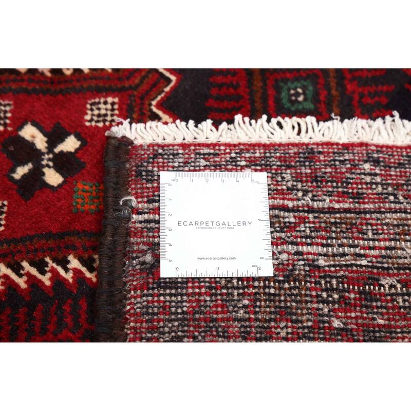 ECARPETGALLERY Hand-knotted Teimani Dark Navy, Red Wool Rug - 3'4 x 6'4