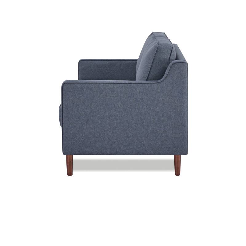 Artdeco Home - Sedona Modern Loveseat Sofa, Faux Linen / Vegan Leather Couch