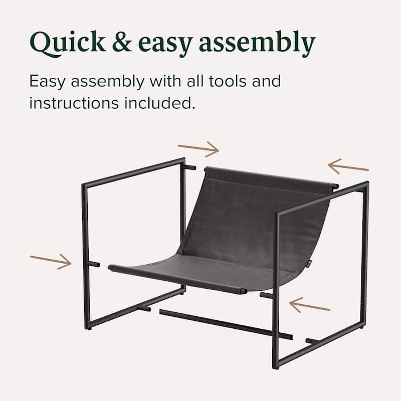 Priage by ZINUS Faux Leather Sling Accent Chair