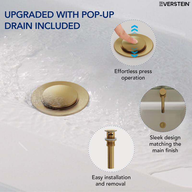 Modern 1-Handle Single Hole Bathroom Faucet with Anti-Slip Handle