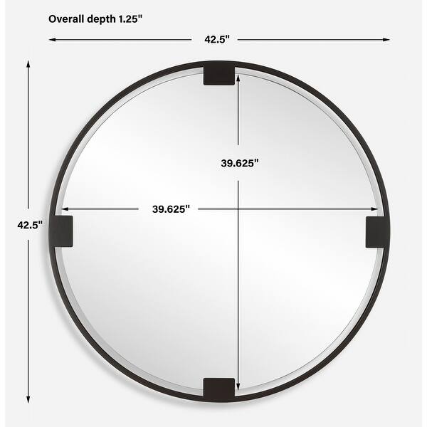 Round Framed Wall Mirror - 42.5" - Black