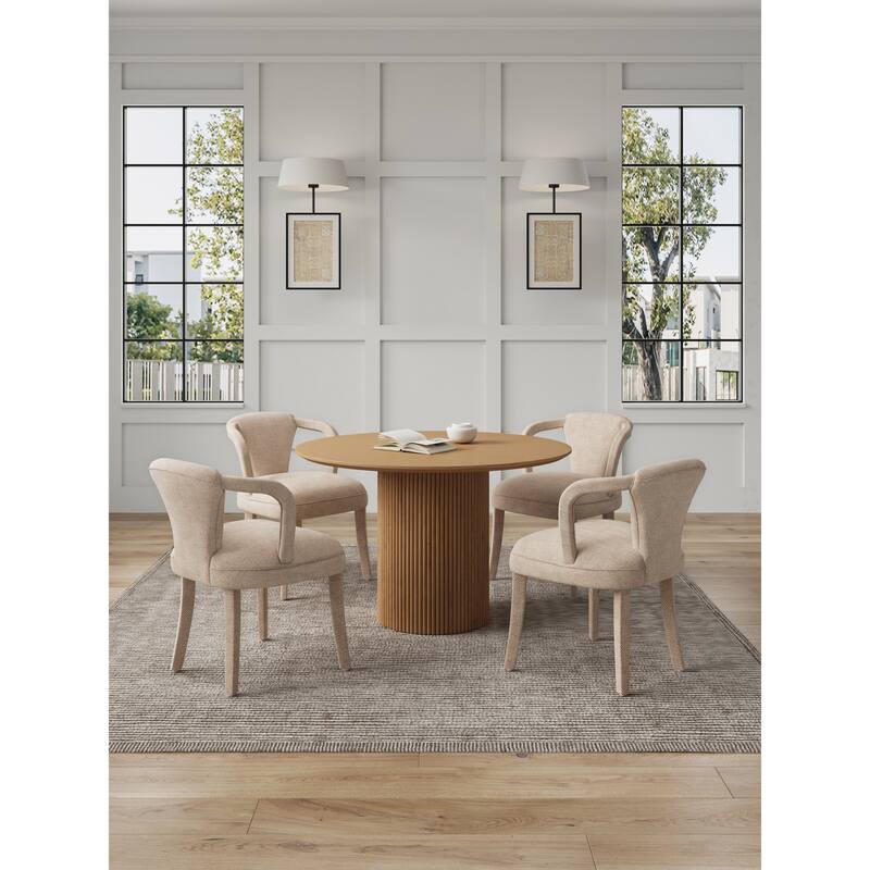 Manhattan Comfort 5-Piece Hathaway Modern 47.24 Solid Wood Round Dining Set