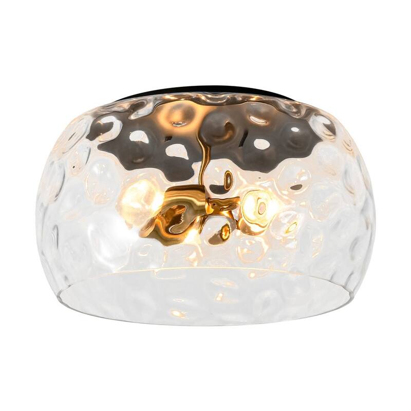 Modern Large Water Glass Shade Round Flush Mount Light