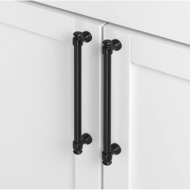 GlideRite 10-Pk 6-5/16 in. Center Matte Black Classic Euro Cabinet Pull - Matte Black