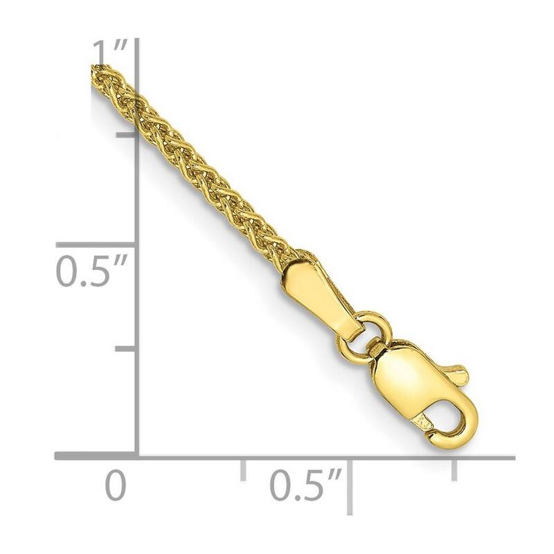 Curata 10k Yellow Gold 1.65mm Solid Polished Spiga Chain Bracelet 7 Inch