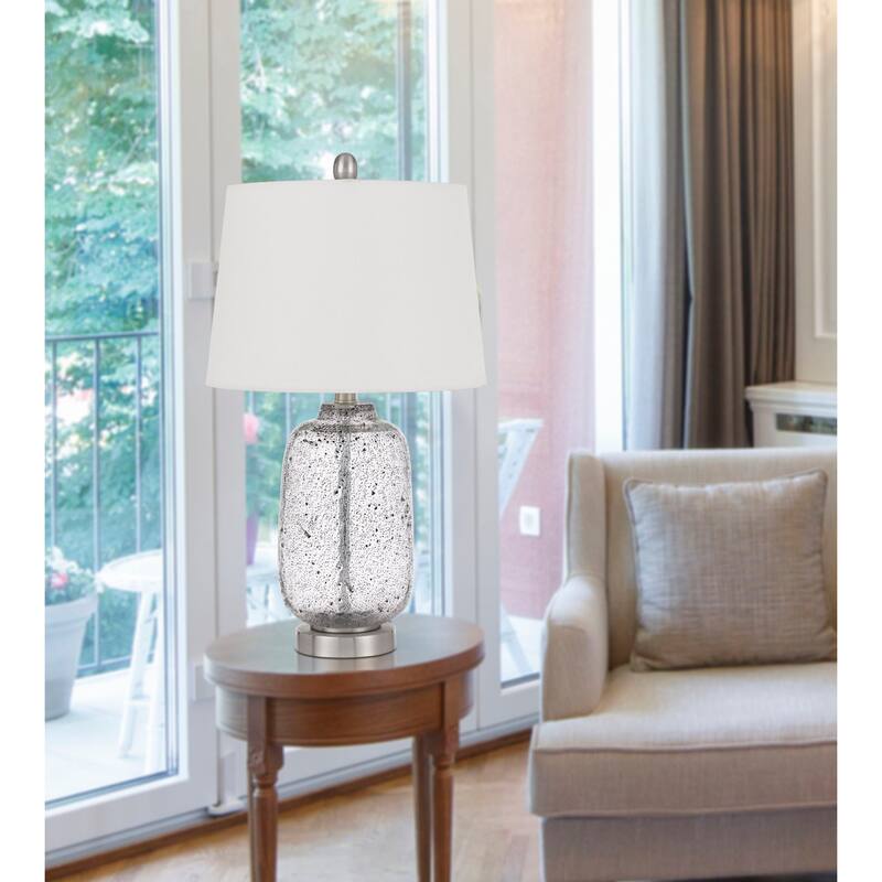 Solaro distressed glass table lamp with hardback taper drum shade - One Size