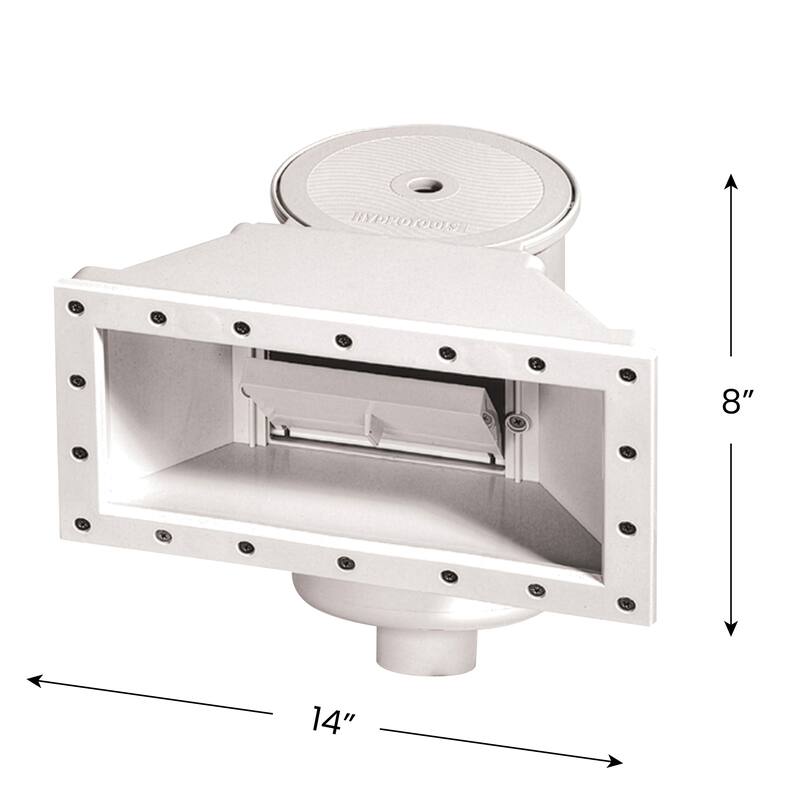 14 White HydroTools Wide-Mouth Support Wall Skimmer for Swimming Pool