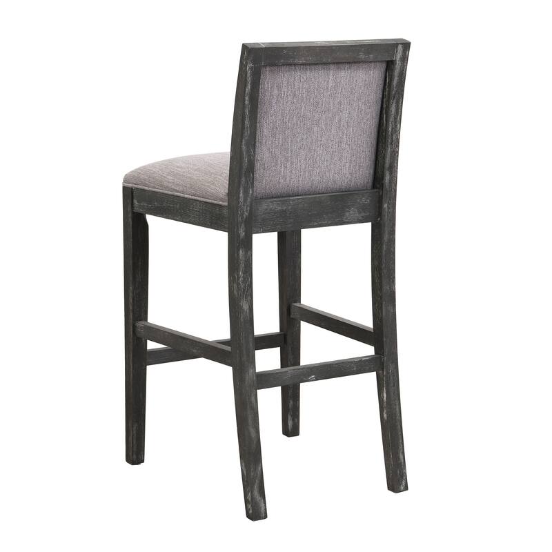 Height Bar Stools set of 2, Armless Dining Chairs with Footrest, Upholstered Kitchen Chairs with Rubber Wood Frame