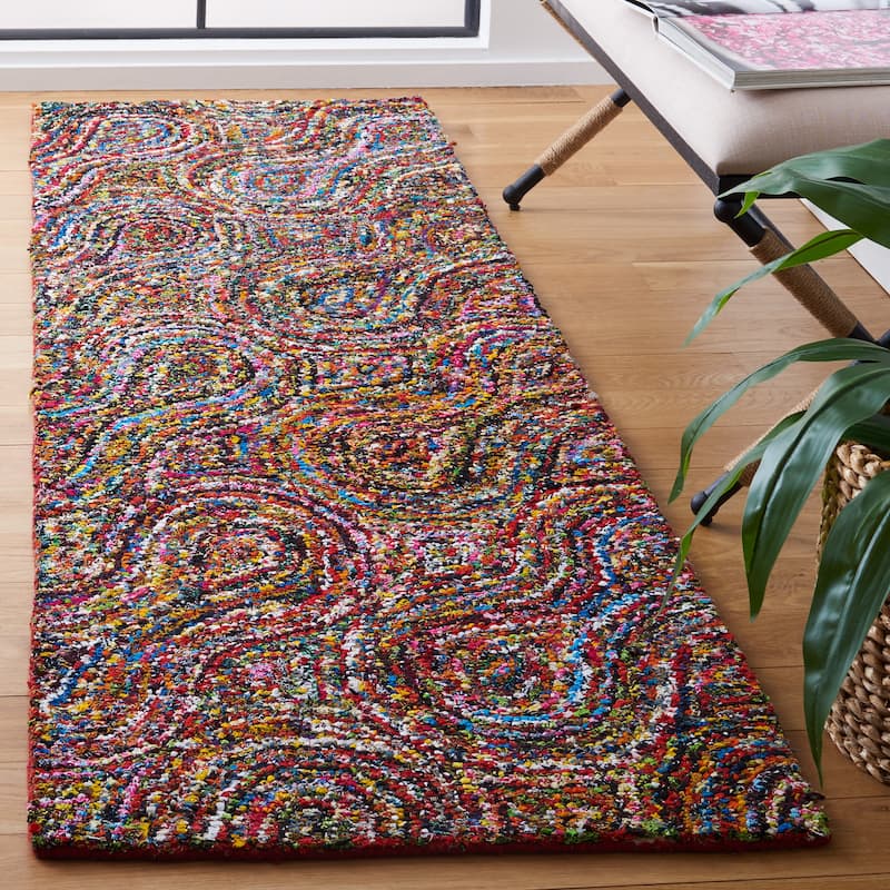 SAFAVIEH Handmade Nantucket Betsi Contemporary Cotton Rug - 2'3" x 7' Runner - Multi