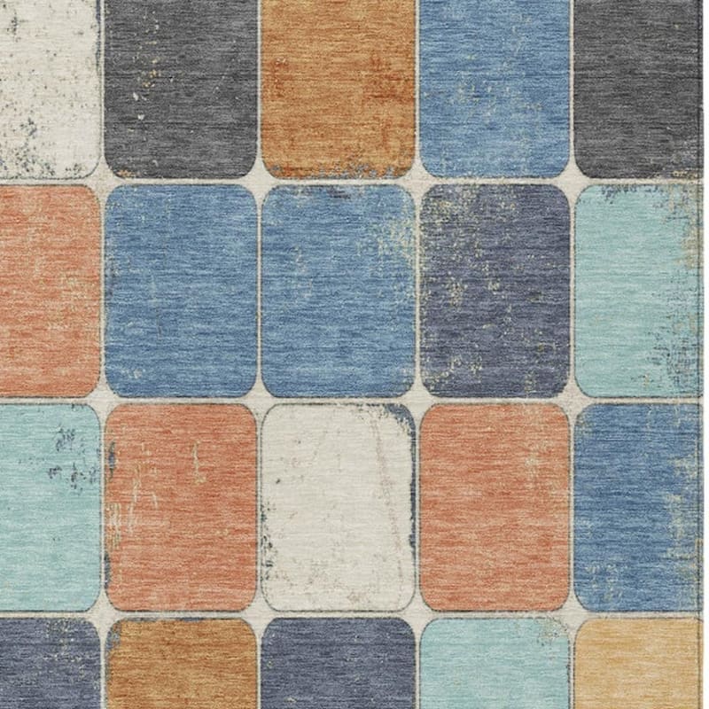 HomeRoots Geometric Transitional Rectangle Outdoor Rug