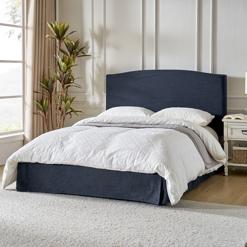 Knut Traditional 2 Piece Bedroom Upholstered Platform Bed with Washable Slipcover Set-QB by HULALA HOME