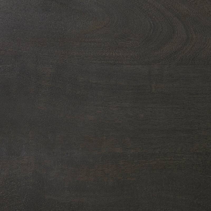 Maxwell Dark Brown Wood w/Black Metal Pedestal Round Side Table