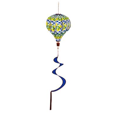 55 in. Lemon Plaid Balloon Wind Spinner