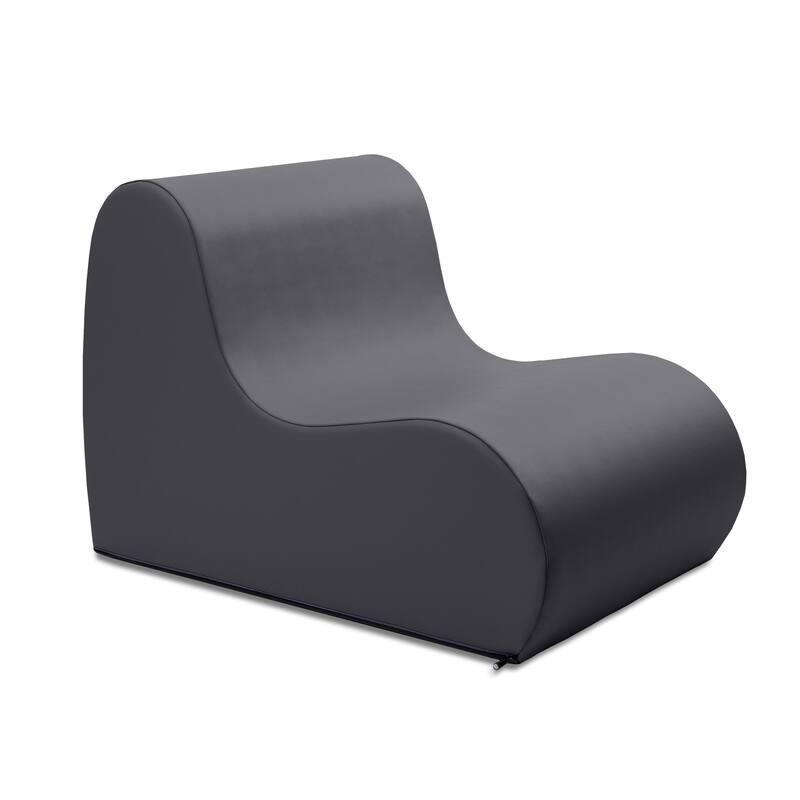 Midtown Foam Classroom Chair, Medium Size - For Elementary to Middle School Kids - Premium Vinyl - Royal Blue - Black