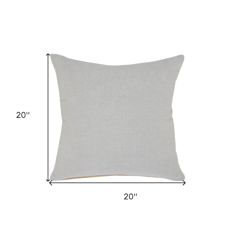 HomeRoots 20" X 20" Light Gray And Micro Chip Gray 100% Cotton Zippered Pillow