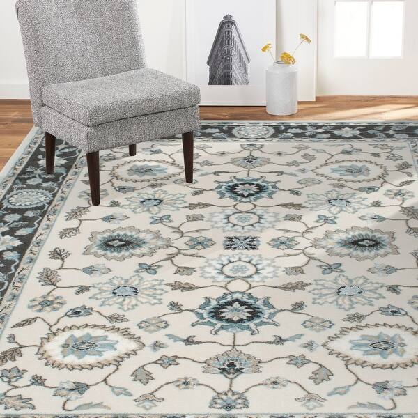 Shop Home Dynamix Oxford Huron Traditional Damask Area Rug On Sale Overstock 11119143