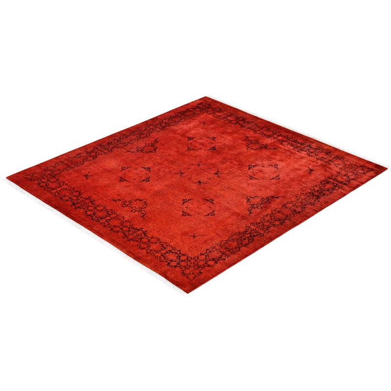 Overdyed One-of-a-Kind Hand-Knotted Area Rug - Orange - 6' 3" x 6' 10"