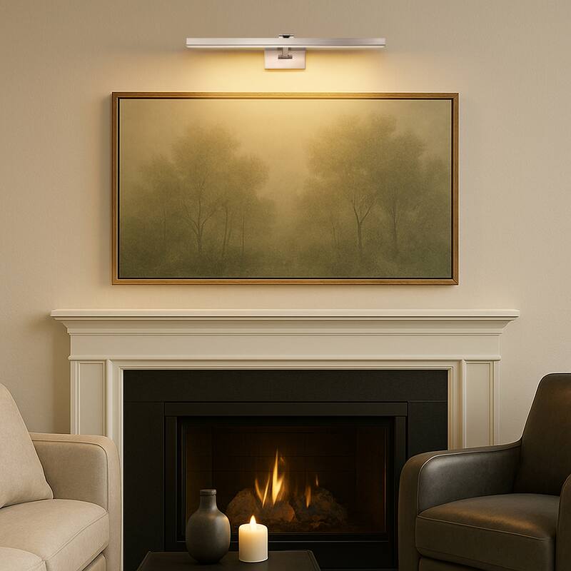 Hazel 3 Foot LED Picture Light 3 CCT Selectable Brushed Nickel Finish Acrylic Lens - Brushed Nickel