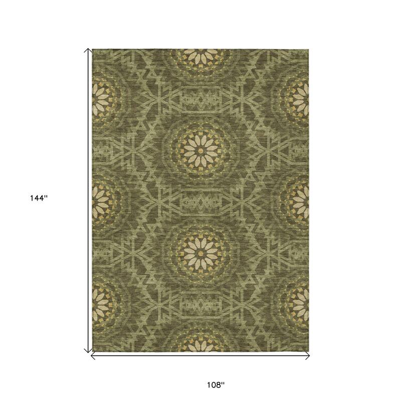 HomeRoots Floral Medallion Transitional Rectangle Outdoor Rug