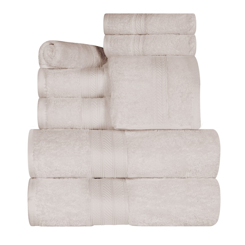 Superior Long Staple Cotton Ultra-Plush Solid 8-Piece Towel Set