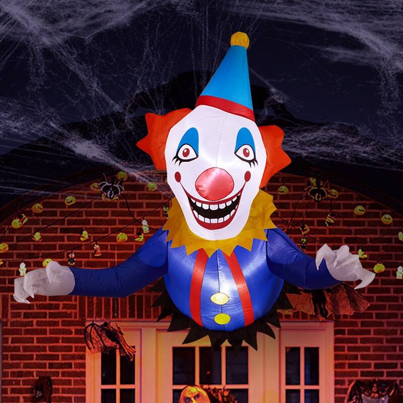 40 in. Halloween Clown Inflatable Decorations Broke Out From Window - Black