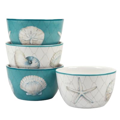 Certified International Ocean View Set of 4 Ice Cream Bowls - 5.25" Diam x 3"