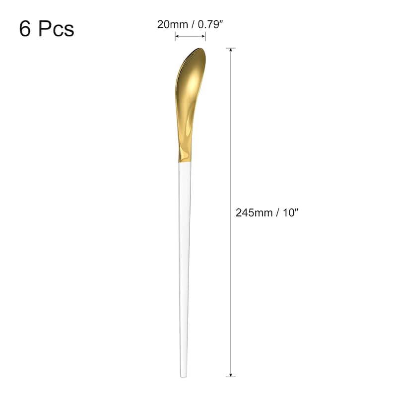 6Pcs 10-Inch Stainless Steel Cocktail Beverage Stirring Spoons