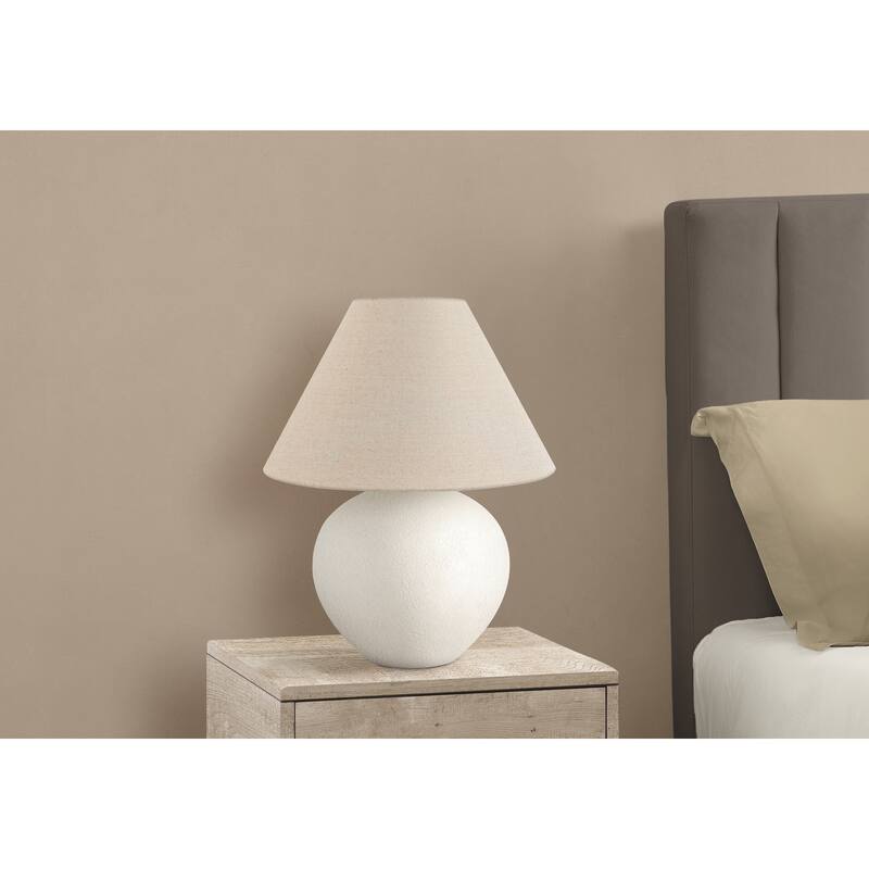 Lighting, 16"h, Table Lamp, Cream Shade, Cream Ceramic, Contemporary