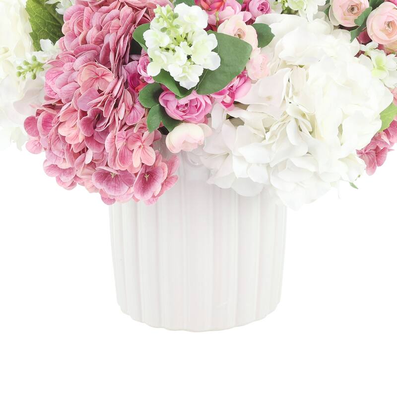 Centerpiece with Hydrangea, Lilacs and Ranunculus - 16
