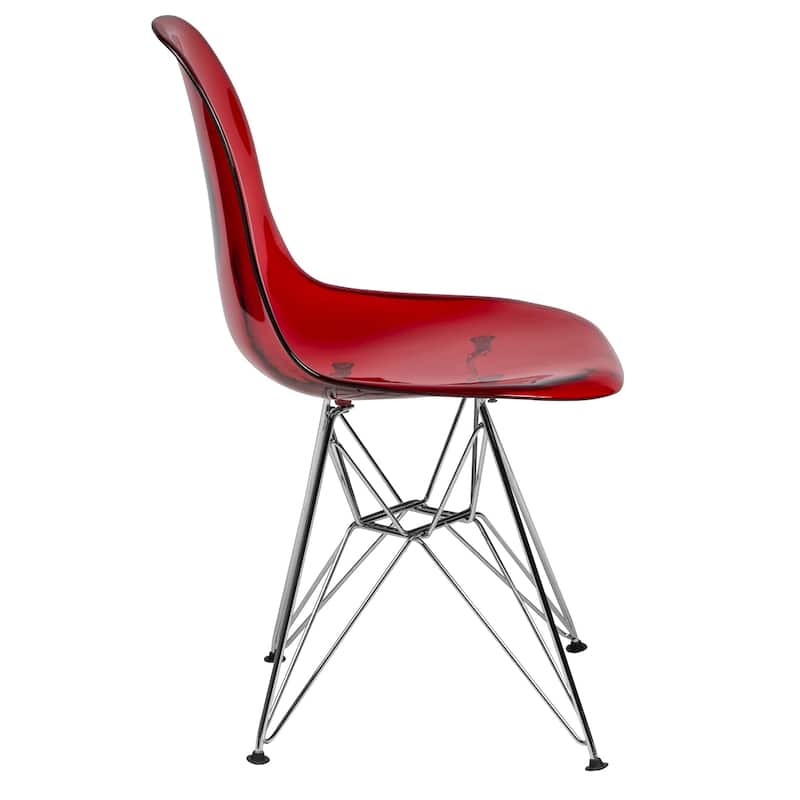 LeisureMod Cresco Molded 2-Tone Eiffel Side Chair - White Blue - 17"L x 18.4"W x 32"H
