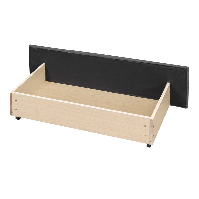 Queen Upholstered Platform Bed with Brick Pattern Heardboard & 4