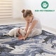 preview thumbnail 5 of 3, LOOM & LUXE Collection L.Blue/Abstract Non-Shedding Area Rug