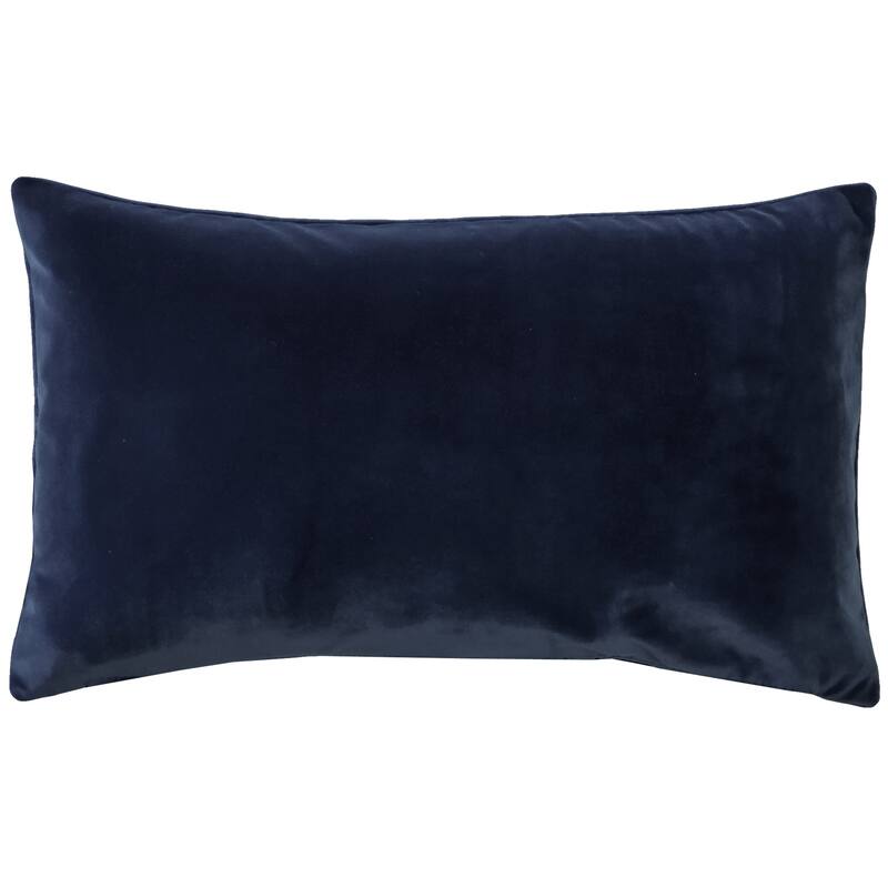 Pillow Decor Castello Soft Velvet Throw Pillows (3 Sizes, 18 Colors) - Midnight Blue - 12" x 19" - Cover Only