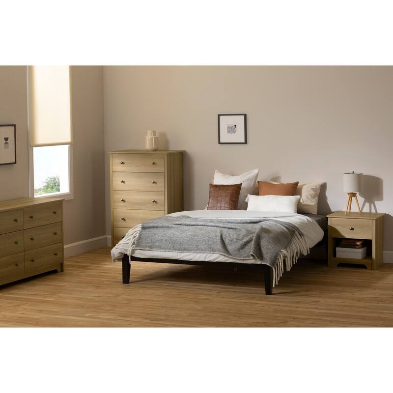 5 Drawer Dresser Chest - Modern Storage Organizer for Bedroom, Living Room, Natural Ash Finish