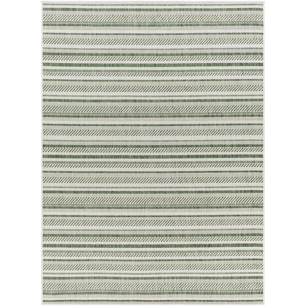 slide 1 of 2, Livabliss Rikard Indoor/ Outdoor Coastal Stripe Area Rug 2' x 2'11" - Green