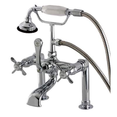 Kingston Brass Essex Deck Mounted Clawfoot Tub Filler Trim with Cross