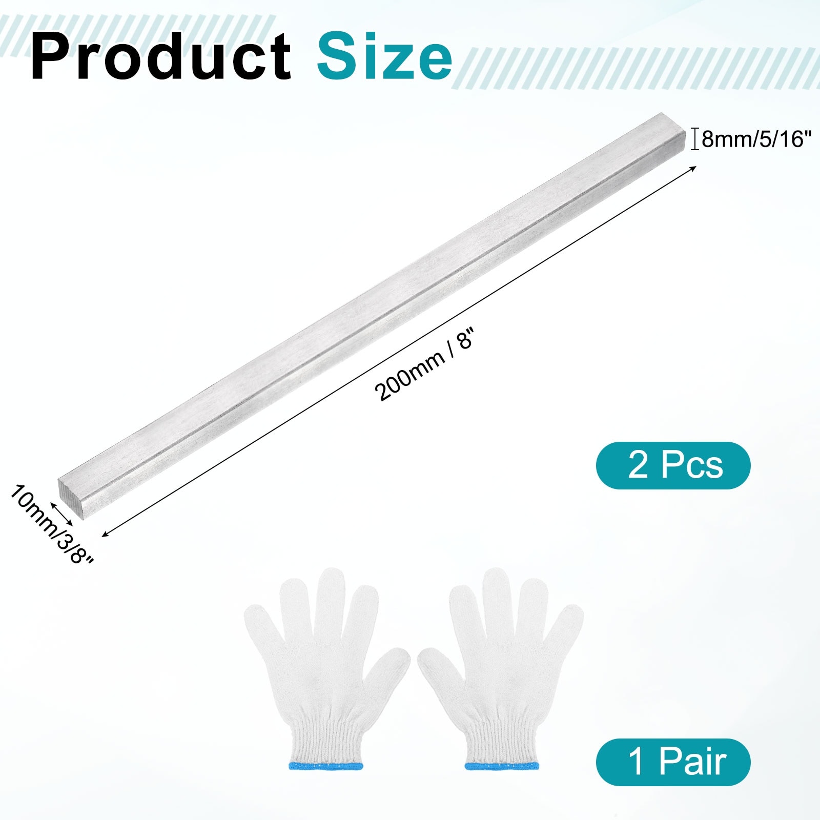 Stainless Steel Flat Bar Brushed Finish Trim Strips Sheets for Kitchen DIY Craft Making