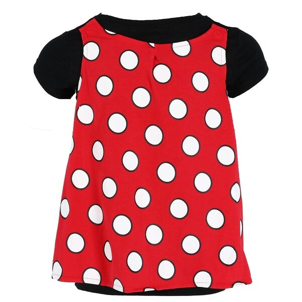 Disney Junior Youth Girls Minnie Mouse Peeking Short Red Polka Dot