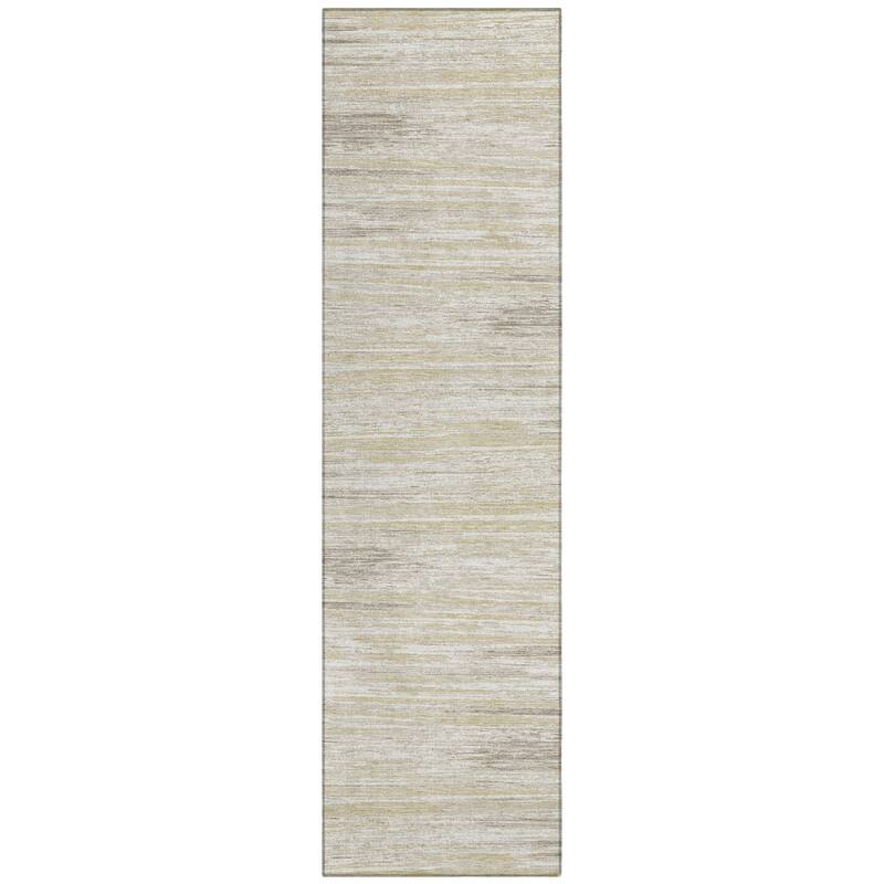Machine Washable Indoor/ Outdoor Chantille Abstract Stripe Rug