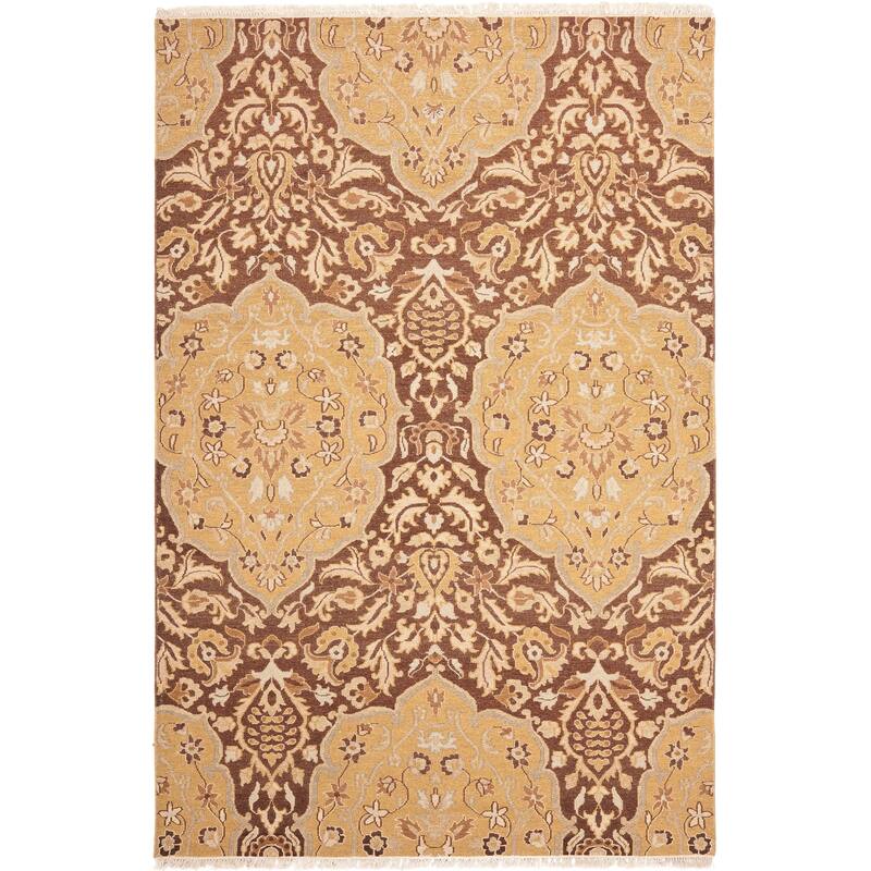 SAFAVIEH Indo Handmade Sumak Joette Flatweave Rug - 6' x 9' - Brown/Gold