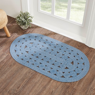 Celeste Blended Blue Indoor/Outdoor Rug Oval 27x48