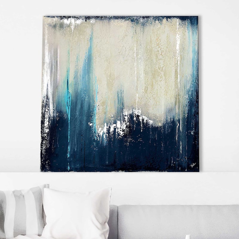 "Navy Blue Illusion I" by Patricia Pinto Print on Canvas