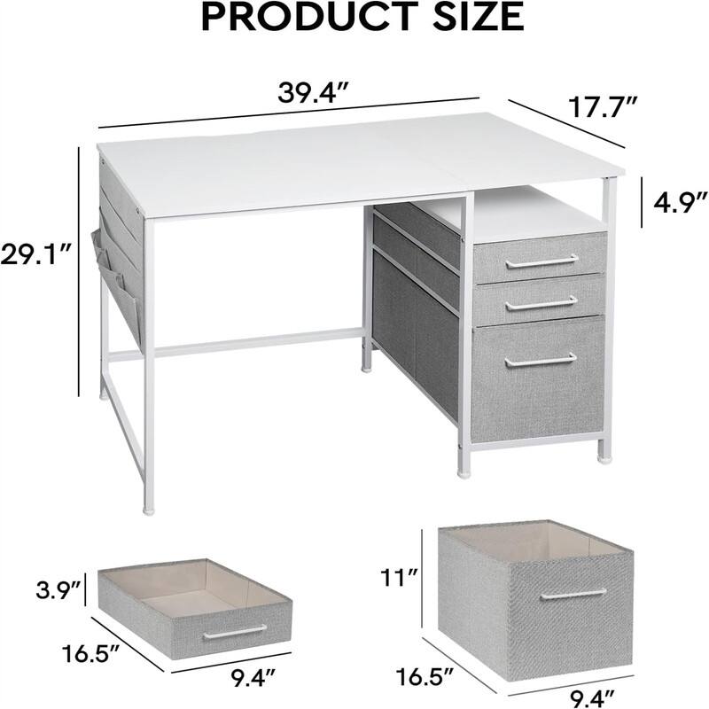 Desk with Drawers and Shelves