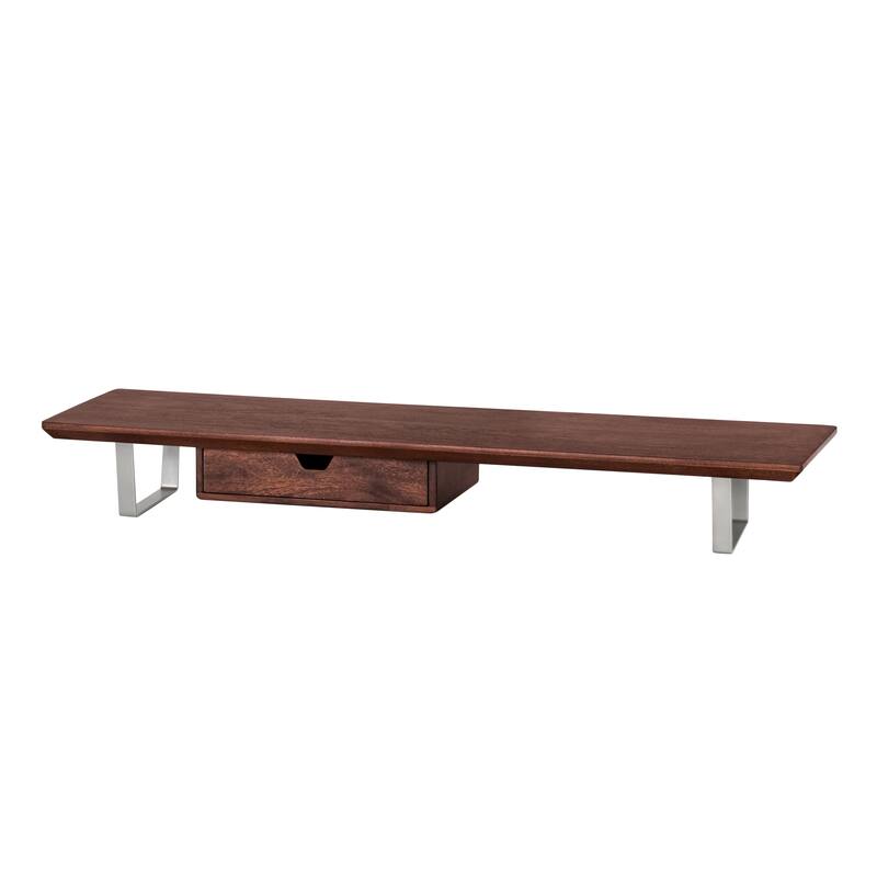 Jani Wood Monitor Stand Riser Desk - Ergonomic Design Stand, Desktop Organizer Table for Home, Office Workspace, Gaming Desk