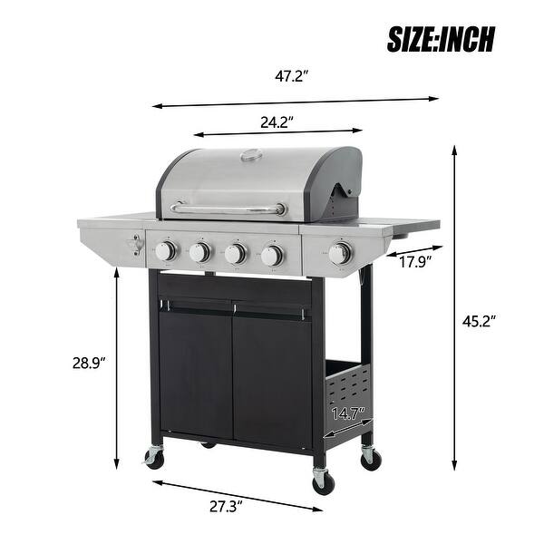 Propane Grill Burner Barbecue Grill Stainless Portable Steel Gas Grill