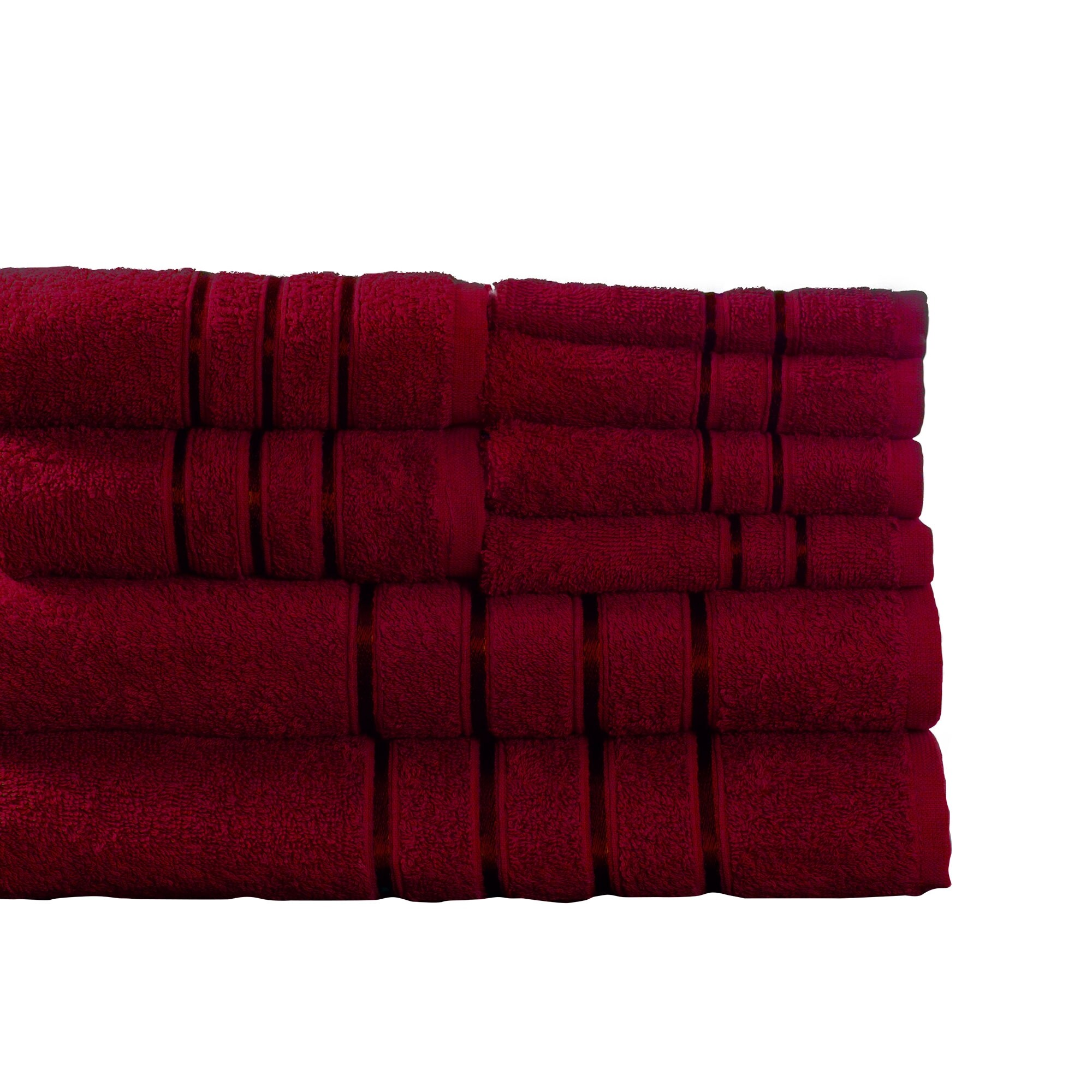 Lavish Home 100 Percent Cotton Towel Set, Zero Twist, Soft and Absorbent 6  Piece Set With 2 Bath Towels, 2 Hand Towels and 2 Washcloths (Brick)